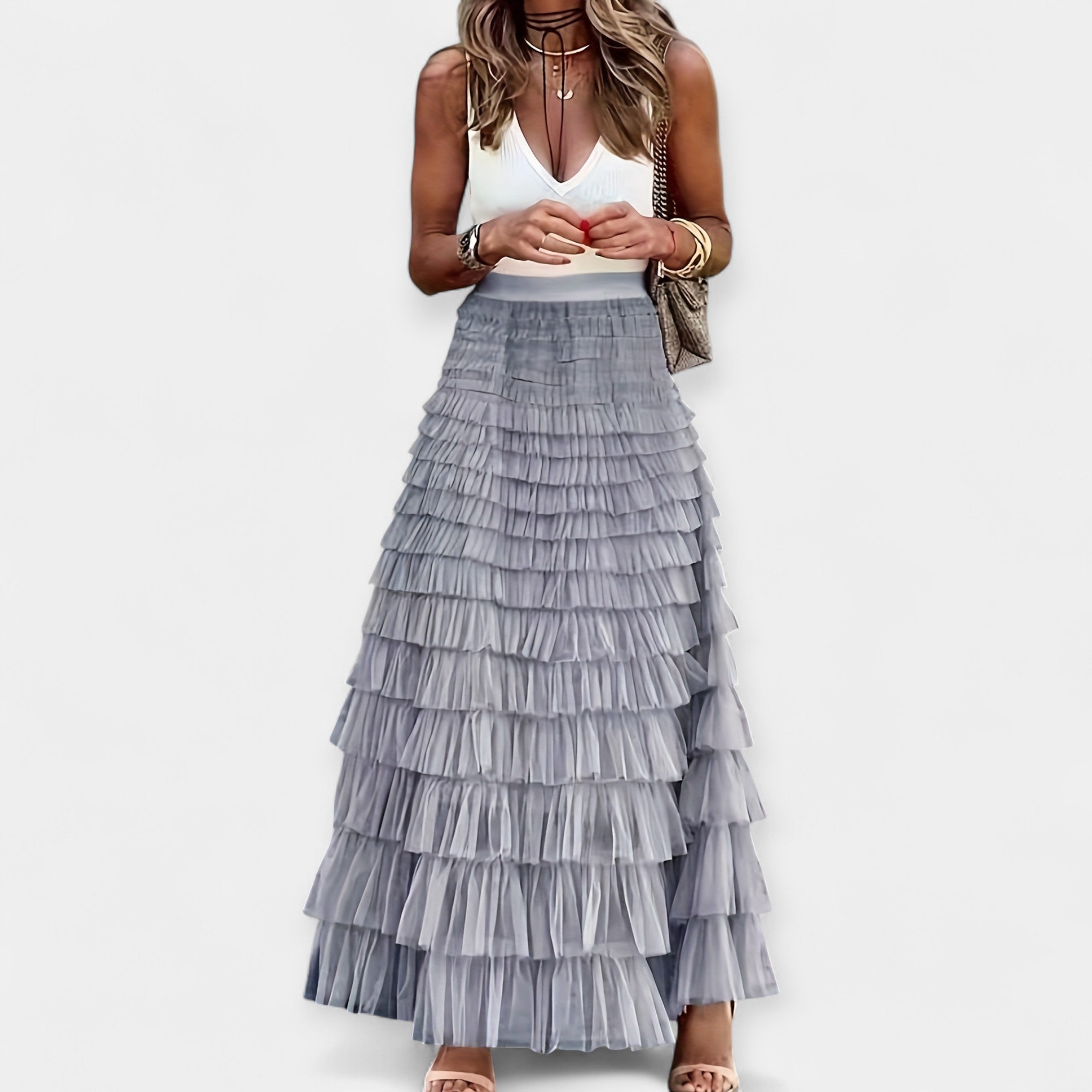 Boho Φούστα με Διχτυωτό Τελείωμα