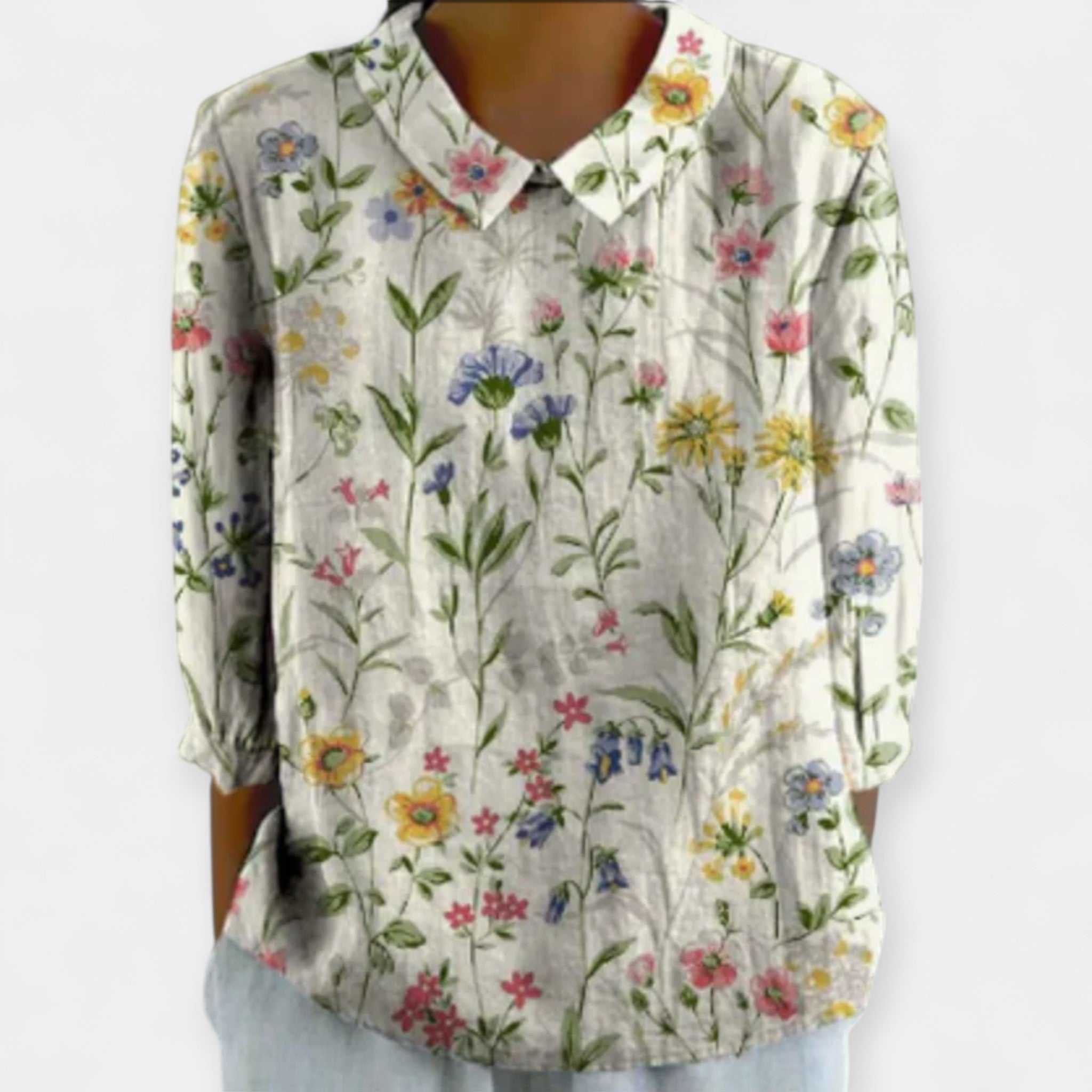 Πουκάμισο με ρετρό floral σχέδιο